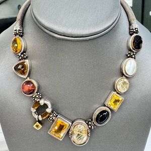 Michael Dawkins Sterling Silver Gemstone Necklace